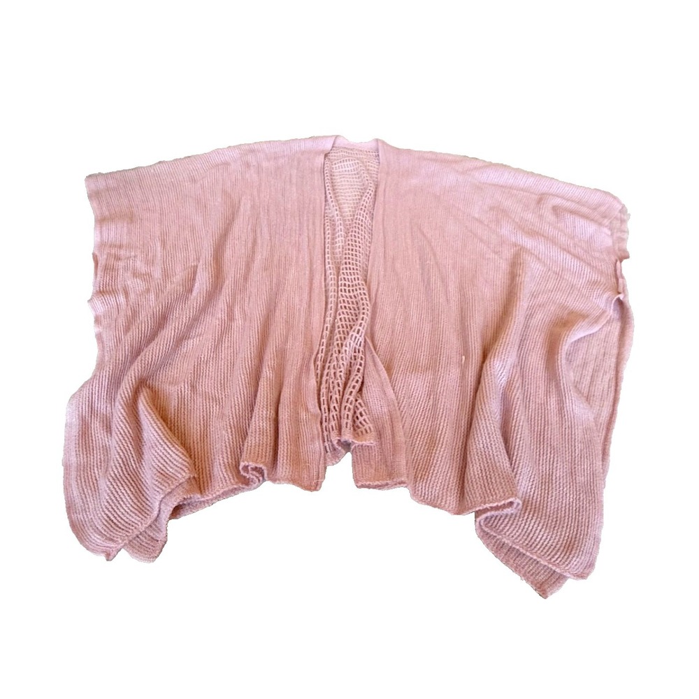Just Be Women's Acrylic Open Boho Sweater/Wrap/Vest Mesh Back Pink - One‎ Size